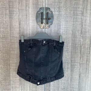 Zara Strapless Denim‎ Corset Top